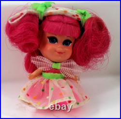 Liddle Kiddle Tutti Fruity, Frosty Mint, and Orange Ice dolls and Kones
