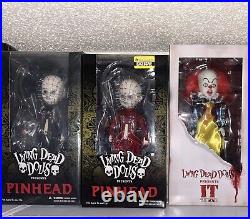 Living Dead Dolls Lot. Red & Black Variant Pinhead, Jason, Pennywise, The Crow