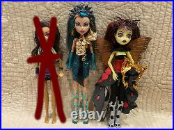 Lot 2 Near Complete Monster High doll Boo York Nefera de Nile Luna Mothews Shoes