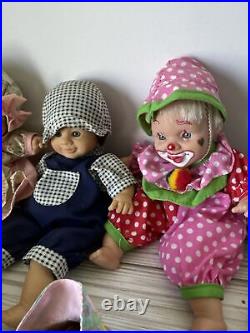 Lot Of 22 Vintage GiGo Toys My Pals Bean Bag Baby Dolls Happy Sad Faces 8 & 10