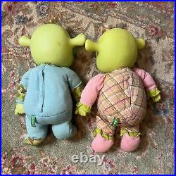 Lot Of 2 MGA Shrek Baby Ogre Laugh Doll Plush Body Vinyl Head Giggling Vibration