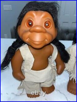 Lot Of (2) Tico Trolls Native American Couple 14 Costa Rica 1984