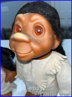 Lot Of (2) Tico Trolls Native American Couple 14 Costa Rica 1984