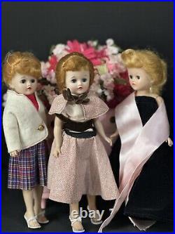 Lot Of 3 Vintage 1950's Vogue Jill Fashion Dolls Original Outfits