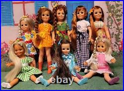 Lot Of 8 Vintage Crissy Family Dolls & Many Extras Plus 1 Aimee Doll