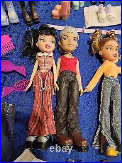 Lot Vintage 2001 BRATZ = 5 Dolls + Clothing Shoes Accessories AS IS