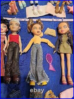 Lot Vintage 2001 BRATZ = 5 Dolls + Clothing Shoes Accessories AS IS