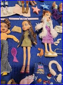 Lot Vintage 2001 BRATZ = 5 Dolls + Clothing Shoes Accessories AS IS