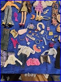 Lot Vintage 2001 BRATZ = 5 Dolls + Clothing Shoes Accessories AS IS