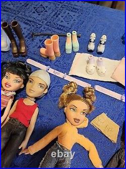 Lot Vintage 2001 BRATZ = 5 Dolls + Clothing Shoes Accessories AS IS