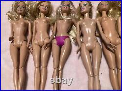 Lot of 10 Barbie dolls Nude Mixed Lot For OOAK Nice Condition Jointed Lot A7