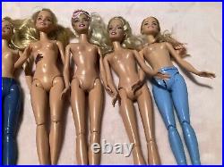 Lot of 10 Barbie dolls Nude Mixed Lot For OOAK Nice Condition Jointed Lot A7