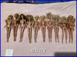 Lot of 10 Barbie dolls Rubber Leg Nude Mixed Lot For OOAK Nice Condition Lot A15