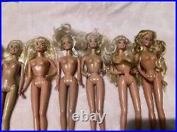 Lot of 10 Barbie dolls Rubber Leg Nude Mixed Lot For OOAK Nice Condition Lot A15