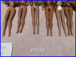 Lot of 10 Barbie dolls Rubber Leg Nude Mixed Lot For OOAK Nice Condition Lot A19