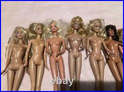 Lot of 10 Barbie dolls Rubber Leg Nude Mixed Lot For OOAK Nice Condition Lot A22