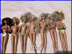 Lot of 10 Barbie dolls Rubber Leg Nude Mixed Lot For OOAK Nice Condition Lot A23