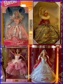 Lot of 15 NRFB Highly Collectible Barbie Dolls. Most Are Vintage 1990s-2000s