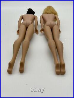 Lot of 2 Vintage #5 Ponytail Barbie Dolls Carry Case Original Outfits & More