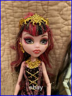 Lot of 3 EXC & near complete Monster High 13 Wishes Clawdeen Draculaura Frankie