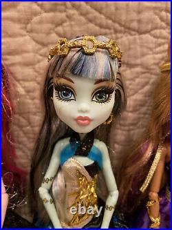 Lot of 3 EXC & near complete Monster High 13 Wishes Clawdeen Draculaura Frankie
