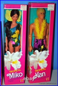 Lot of 4 1985 Tropical Barbie Dolls Barbie Miko Ken Skipper NRFB Nice boxes