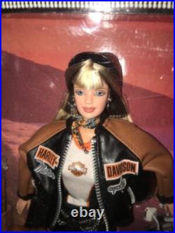 Lot of 4 Harley Davidson Ken & Barbie Dolls Mattel #25637, 25638, 22256, 20441