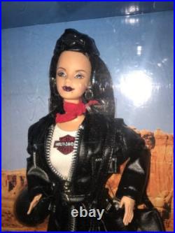 Lot of 4 Harley Davidson Ken & Barbie Dolls Mattel #25637, 25638, 22256, 20441