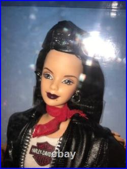Lot of 4 Harley Davidson Ken & Barbie Dolls Mattel #25637, 25638, 22256, 20441