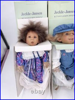Lot of 4 Kunstlerpuppen JECKLE JANSEN German Dolls Delia Maggi Mathew Franziska