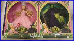 Lot of 4 Wicked Deluxe Glinda Elphaba Fashion Dolls Mattel ERROR Website Url NIB