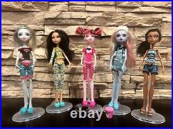 Lot of 5 Monster High dolls Dead Tired Cleo Lagoona Draculaura Abbey & Robecca