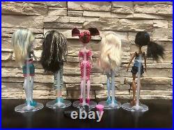 Lot of 5 Monster High dolls Dead Tired Cleo Lagoona Draculaura Abbey & Robecca