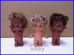 Lot of 5 Showa Retro Soft Vinyl Dolls Sekiguchi and Others Made Japan USED Sold