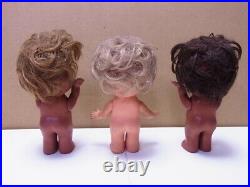 Lot of 5 Showa Retro Soft Vinyl Dolls Sekiguchi and Others Made Japan USED Sold