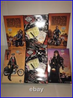 Lot of 6 Harley Davidson Ken & BARBIE DOLLS Mattel 1997, 1998, 1999 NIB NRFB