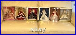 Lot of 6 Holiday Barbie Dolls 2000-2009 Collector Edition NRFB Mattel