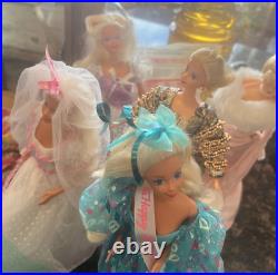 Lot of 7 Barbies in case Shopping Chic Happy Birthday MORE L@@K
