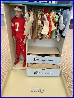 MATTEL Vintage KEN DOLL & BLUE CASE And CLOTHING FASHION Outfits 1961-1964