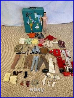 MATTEL Vintage KEN DOLL & BLUE CASE And CLOTHING FASHION Outfits 1961-1964