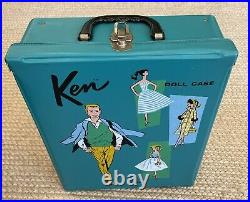 MATTEL Vintage KEN DOLL & BLUE CASE And CLOTHING FASHION Outfits 1961-1964