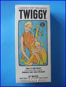 Mattel 1967 TWIGGY Twist N' Turn MOD Doll Pristine MINT Factory Sealed Box