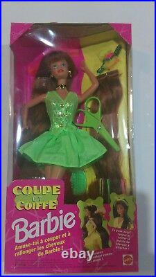 Mattel 1994 FRENCH EDITION 12643 CUT AND STYLE BARBIE COUPE ET COIFFE rare