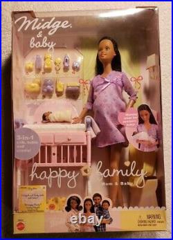 Mattel 2002 Barbie Happy Family Mom Midge & Baby #56664 Nib Mint Cond