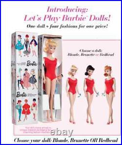 Mattel 2011 W3505 LET'S PLAY BARBIE Doll Reproduction Complete Set Brunette NRFB