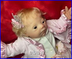 NEW 19 SOLE PEBBLES DOWN SYNDROME BABY GIRL withCOA reborn artist Peg Spencer