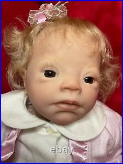 NEW 19 SOLE PEBBLES DOWN SYNDROME BABY GIRL withCOA reborn artist Peg Spencer