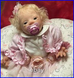 NEW 19 SOLE PEBBLES DOWN SYNDROME BABY GIRL withCOA reborn artist Peg Spencer