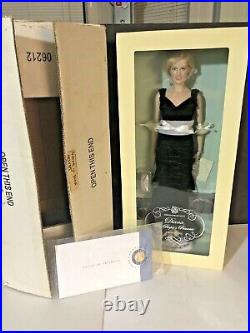 NEW Franklin Mint Princess Diana Vinyl Doll In Blue Velvet Gown Travolta Dress