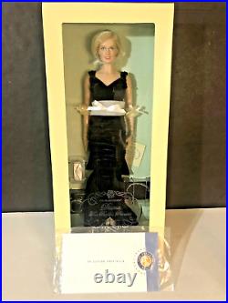 NEW Franklin Mint Princess Diana Vinyl Doll In Blue Velvet Gown Travolta Dress